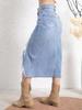 Women's Cross-Border Distressed Denim Skirt - American Retro Style