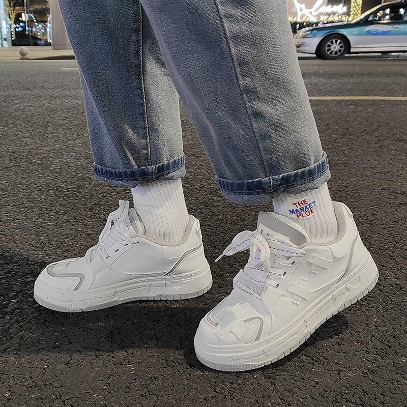 

Весна 2024 года, новые повседневные спортивные туфли, трендовая модная обувь на толстой подошве 44 белый