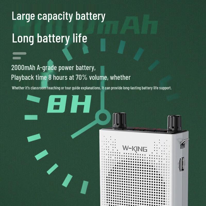 W-King KS06 Portable Wireless Voice Amplifier with Headset Mic CN Plug (adapter Included)