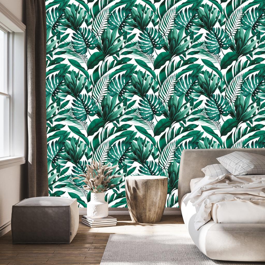 Green wallpaper for living room and bedroom 50x1000