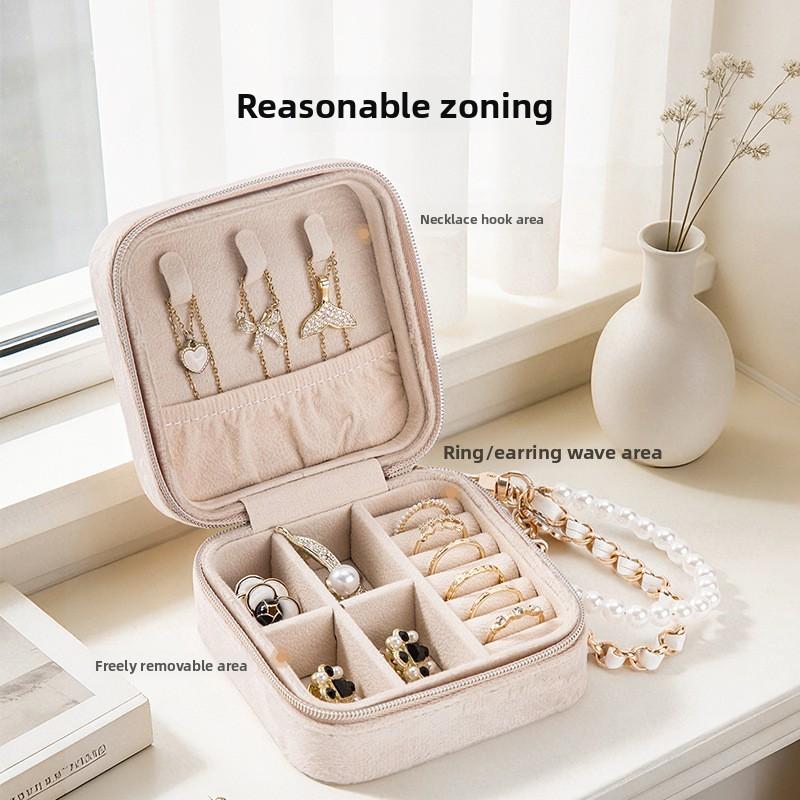 Elegant Jewelry Box With Velvet Material For Travel And Gift Giving
