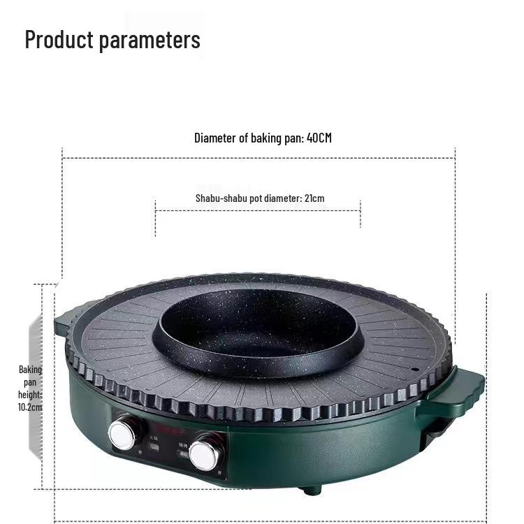 Korejský nepřilnavý elektrický multifunkční horký hrnec a grilovací pánev v jednom