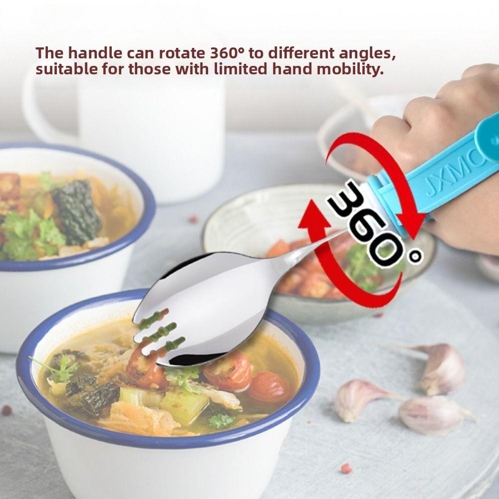 Angle Adjustable Anti-Slip Eating Spoon Anti-Shake Food Aid Fork  Stroke Recovery