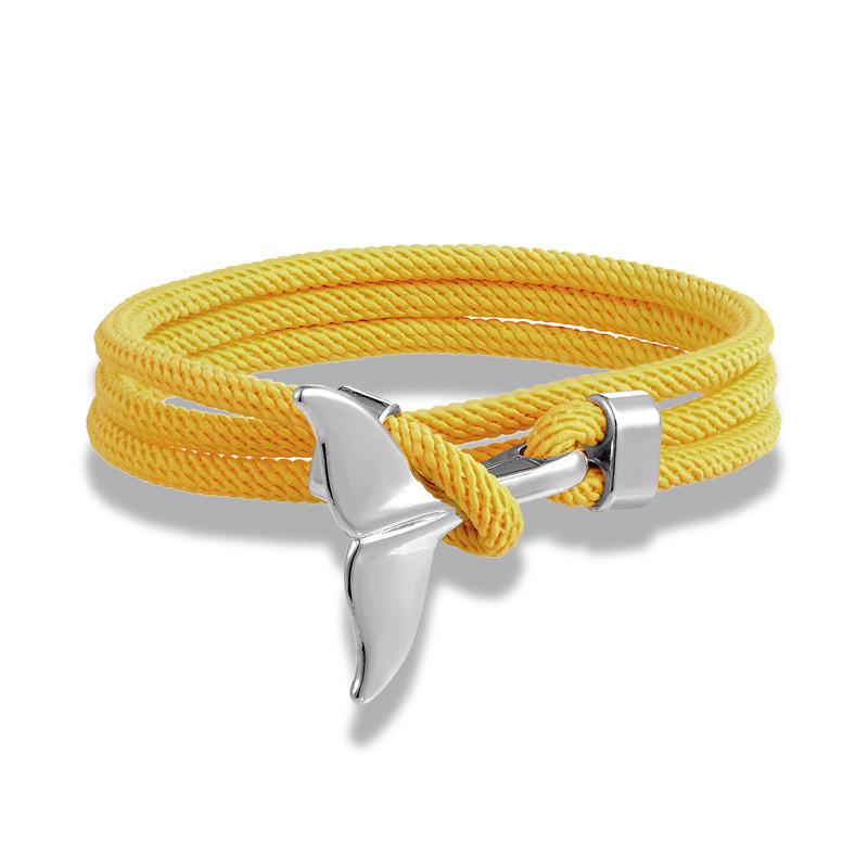 Whale Tail Anchor Bracelets Men Multilayer Charm Rope Chain Bracelet Male Women Navy Wrap Metal Sport Hook
