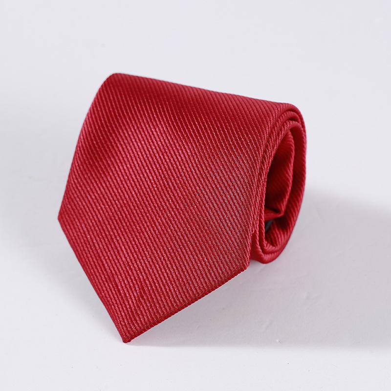 Zipper Tie Plain Face Upscale Groom Best Man Presides Over Hotel Business Men And Women Professional Dress Wedding Red And Black Collar