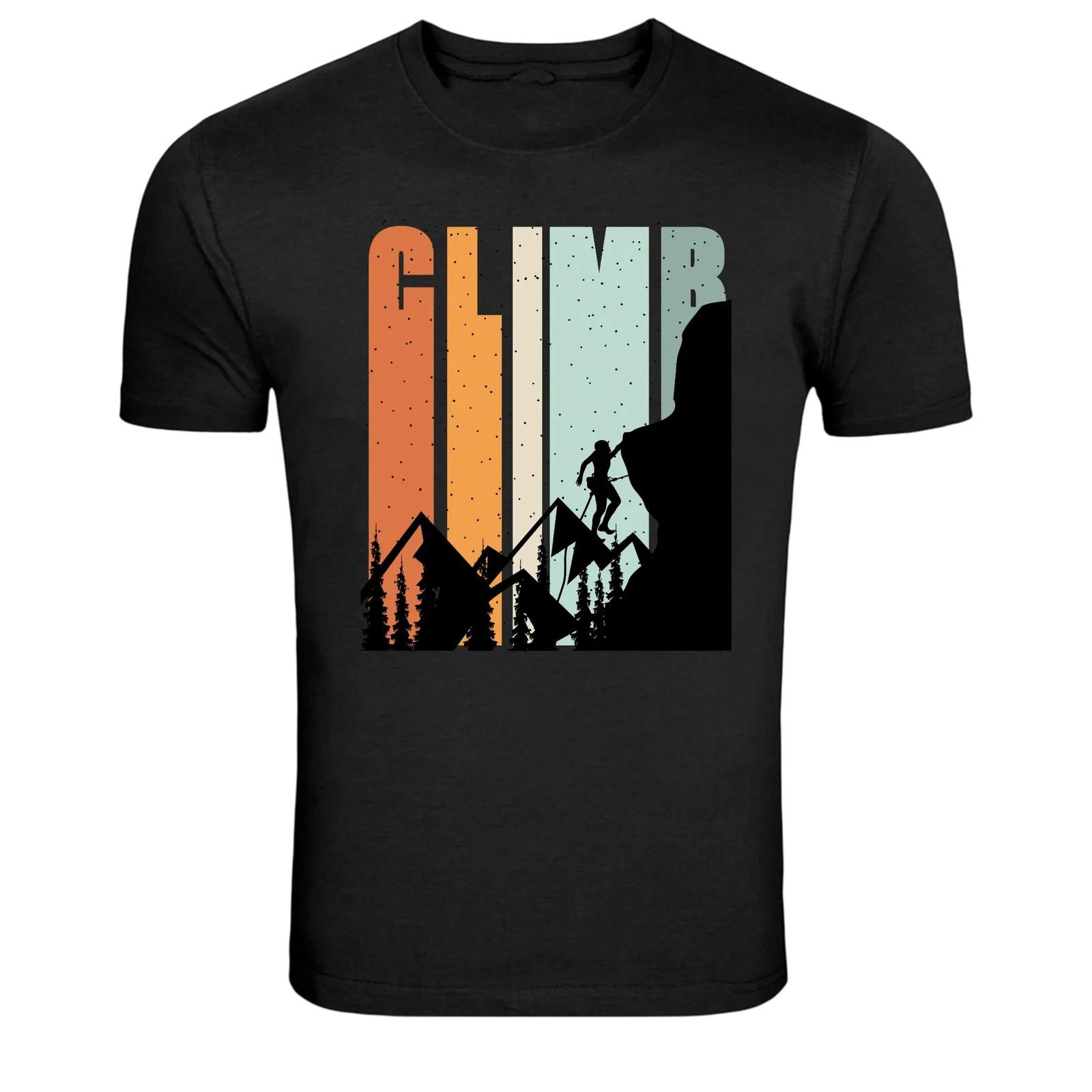 Retro Climb Mountain Hiking Graphic T Shirt Adventure Tee L
