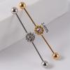 YW Industrielle Barbell Ohrringe Piercing Schmuck Chirurgischer Edelstahl Scaffold Piercings CZ Bar für Damen Herren