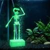Wear Hat Sunglasses Dancing Skeleton Aquarium Bubbler Dynamic Skeleton Bubbler  Halloween Decor