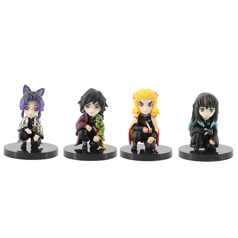Demon Slayer Action Figure Kawai Q Version Cute Doll Kyoujurou Shinobu Figma Pvc Anime Model Christmas Gift Toys for Children
