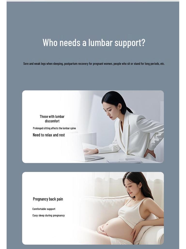 Lumbar Support Pillow for Sleeping - Ergonomic Waist Cushion for Spine Alignment and Comfort