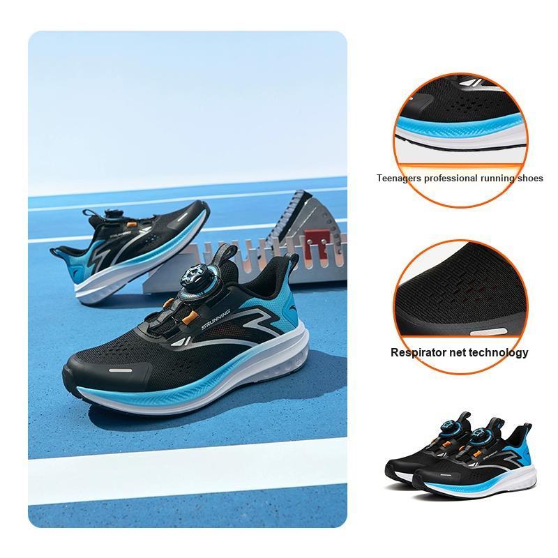 Anta Hailang Lite Malha Confortável Profissional Durável Respirável Cano Baixo Tênis de Corrida Infantil Tênis de Corrida Infantil Azul Profundo Preto 312325534H-3