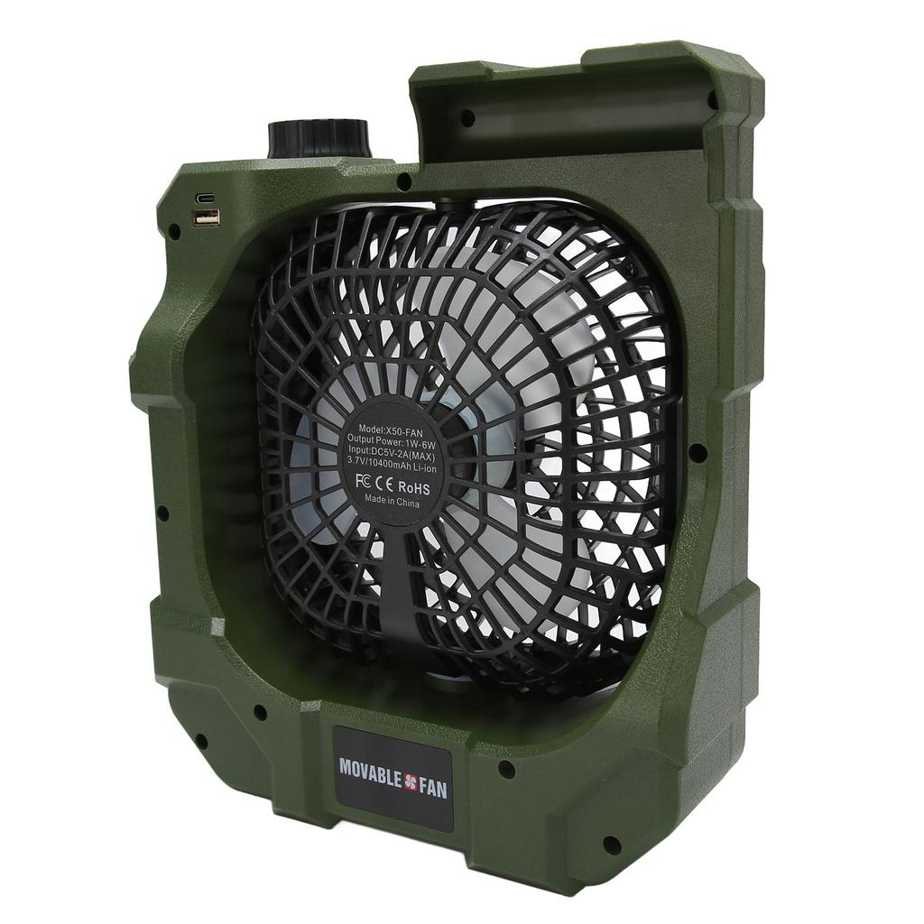 Camping Fan Rechargeable Portable Super Quiet 270 Degree Auto Rotation USB Cooling Fan with LED