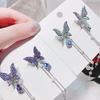 1 Pair Shining Rhinestones Chain Tassel Lady Earrings Vivid Butterflies Imitation Pearls