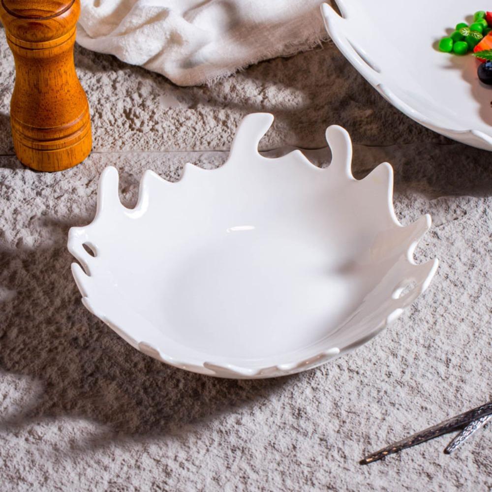 Nordic Style Irregular Porcelain Dinner Dish Heat-resistant Snack Tray Microwave Oven