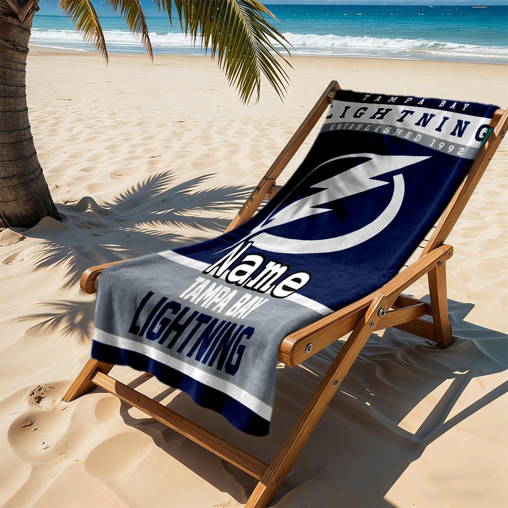 Tampa Bay Fan Gear Personalized Text Beach Towel Super Soft & Absorbent Suitable for Swimming Gym Camping Yoga Vacation