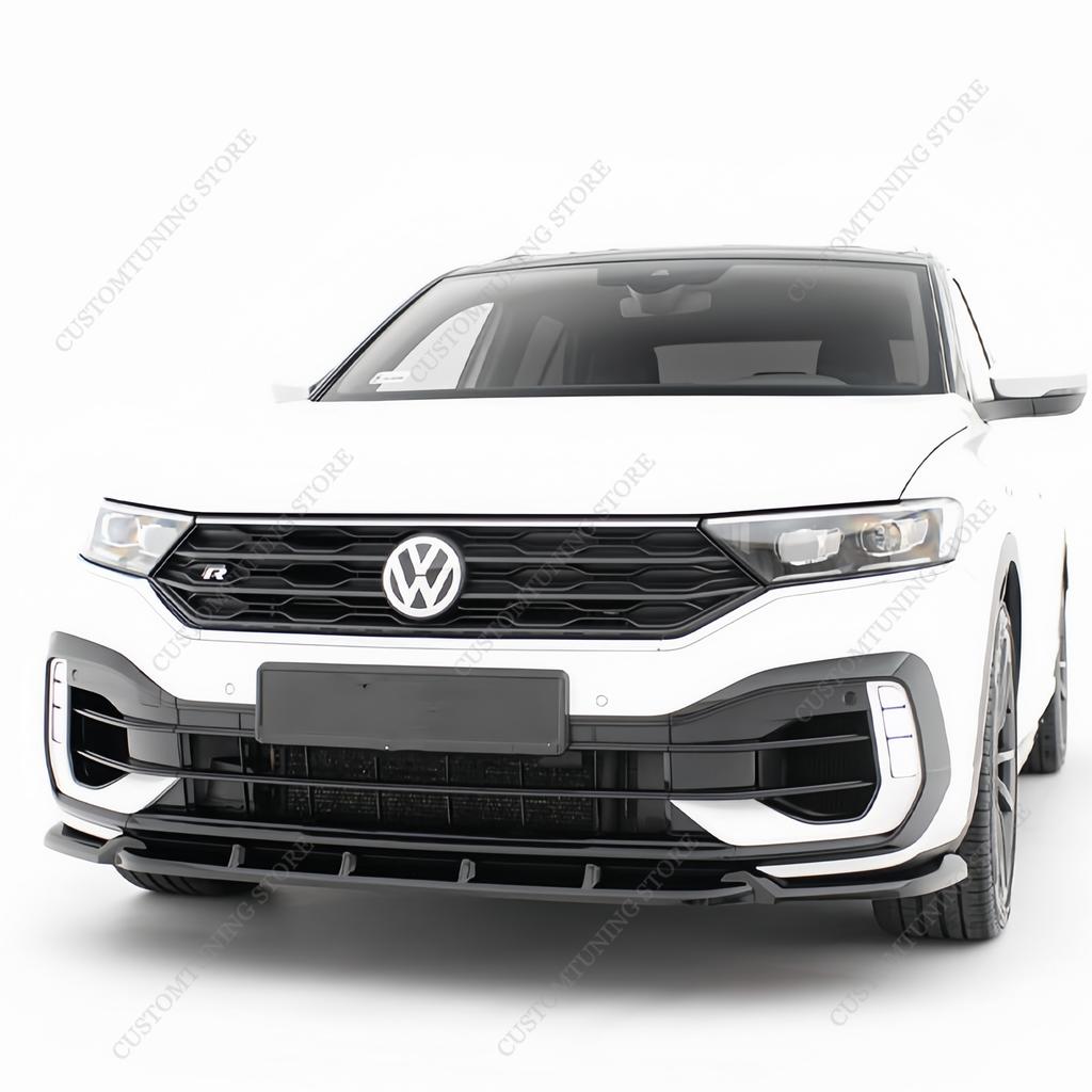 Per VW T-Roc MK1 A11 TSI/R 2019-2021 Pre-Lci 3 Pezzi Stile Maxton Spoiler Labbra Paraurti Anteriore Splitter Diffusore Kit Carrozzeria Retrofit