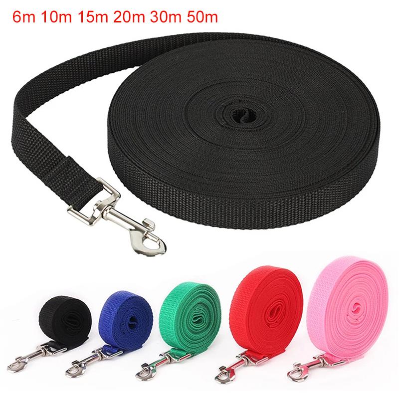 

Прочный длинный прочный поводок для собак 6, 10, 15, 20, 30, 50 м для средних и больших собак, однотонный нейлоновый тяговый канат, тренировочный прогулочный большой домашний питомец
