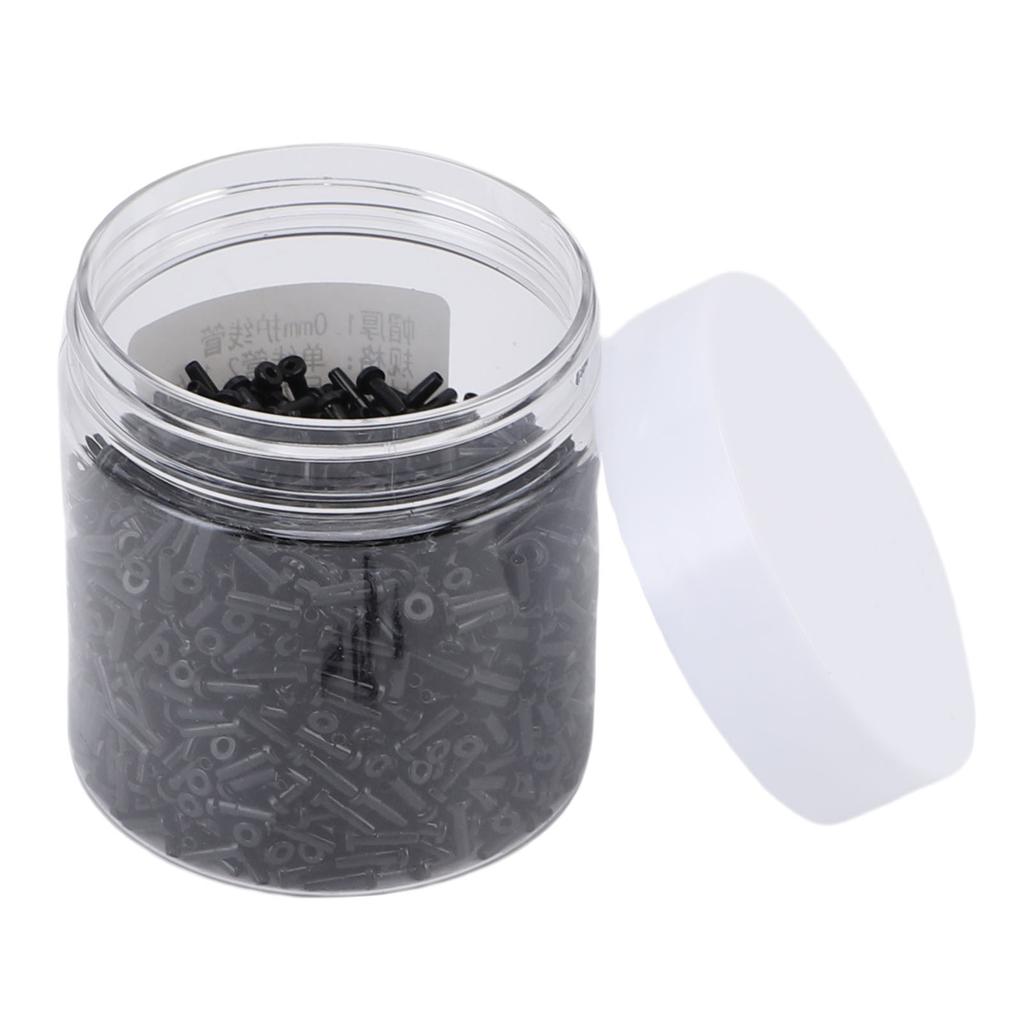 Badminton Racket Eyelets Grommets Badminton String Protector 6.8x2.1mm Black for Repair Single Tube