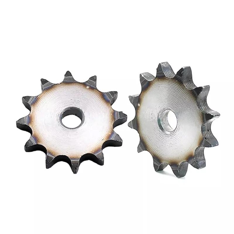 08B Flat Sprocket 10T-45T, 12.7mm Pitch, 7mm Thick A3 Steel Surface Hardened Chainwheel for Industrial Drive & Conveyor Systems