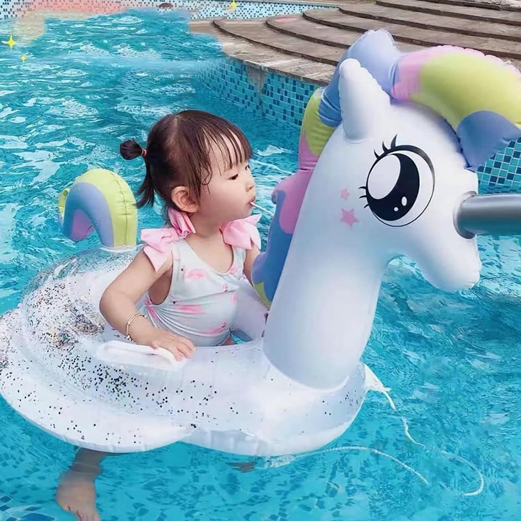 Colac de înot YXTC pentru copii Colac de înot drăguț Pat colac strălucitor Hamac de apă Flotabilitate puternică Joacă de vară în mare Joacă în apă Inel pentru picioare Piscină Plajă Baie în mare