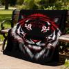 1pc Tiger Face Outdoor Flannel Blanket, Cozy & Warm Soft Te Playful Design, Napping Camping,