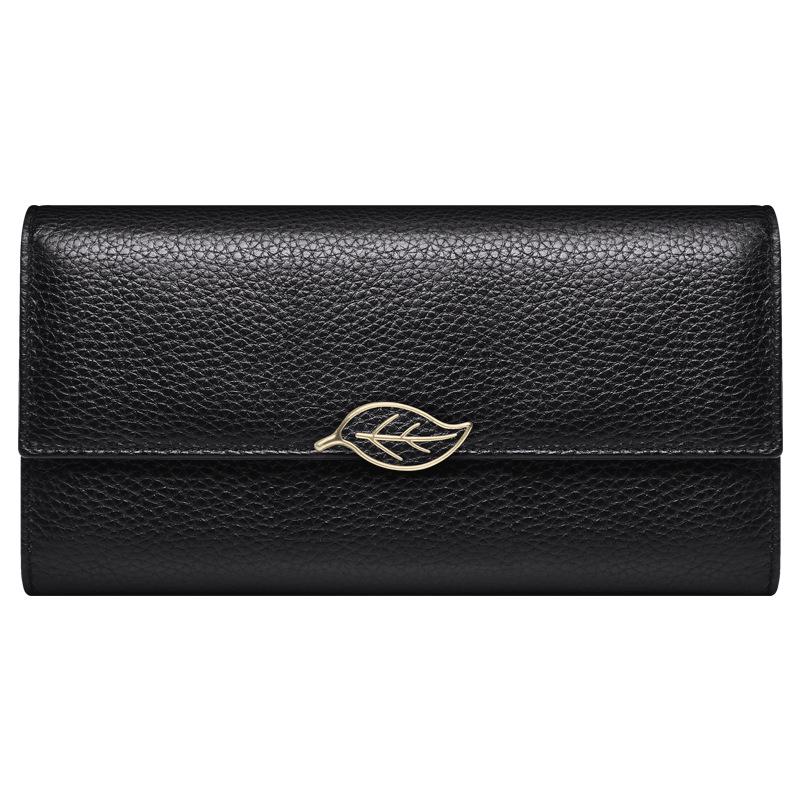 2024 Damen Lange Geldbörse aus echtem Litschi-Narbenleder