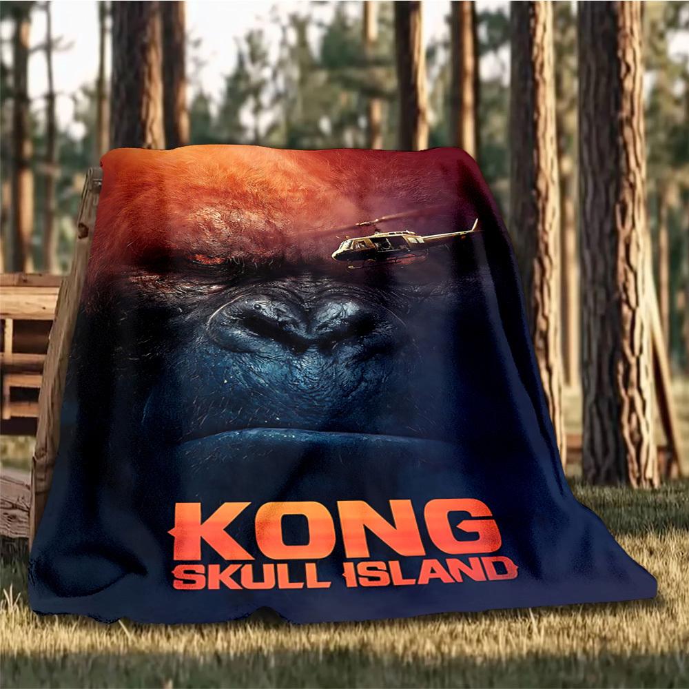 1pc King Kong Outdoor Flannel Throw Blanket Soft, Lightweight & Warm