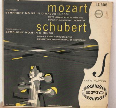 LP Kaydı WOLFGANG AMADEUS MOZART, FRANZ SCHU - Senfoni No. 35 Re Majör (K.385)  LC3006 Epik ABD Klasik Kullanılmış