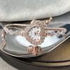 Diamond Studded Watch Strap Heart Shaped Watch Stainless Steel Wrist Decoration  Girl