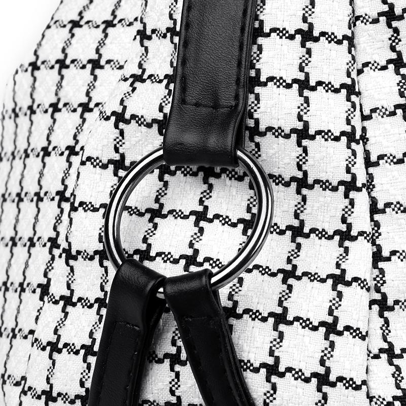 Desinvolte Женская сумка через плечо большой вместимости в модную клетку белый — фото 10