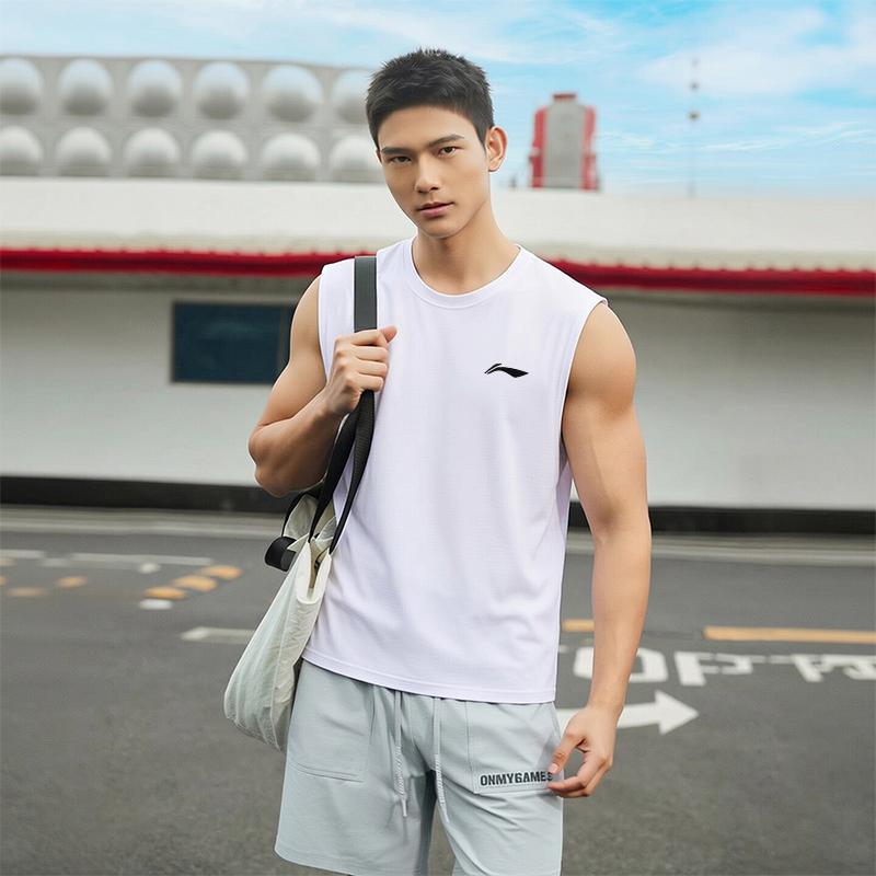 Li Ning Tank Tops Men's V Neck Thin LWTW106-1
