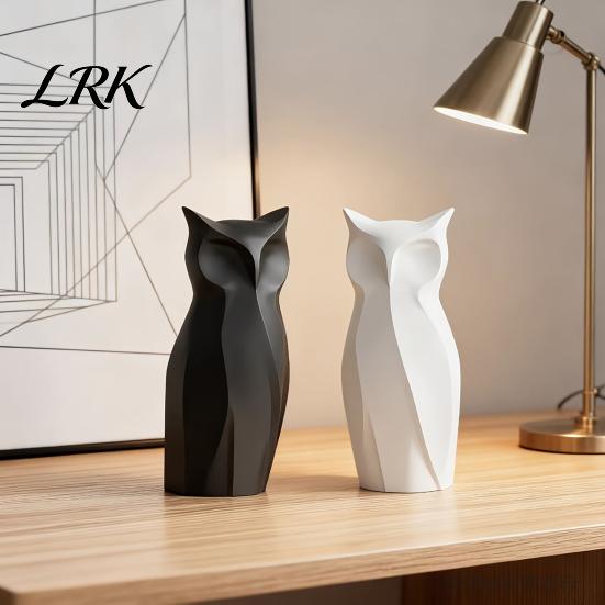 Abstract Owl Ornament 3D Printed Figurine, Modern Minimalist Geometric Home Office Statue Statue, Decorative Bird Sculpture for Decoration Animal