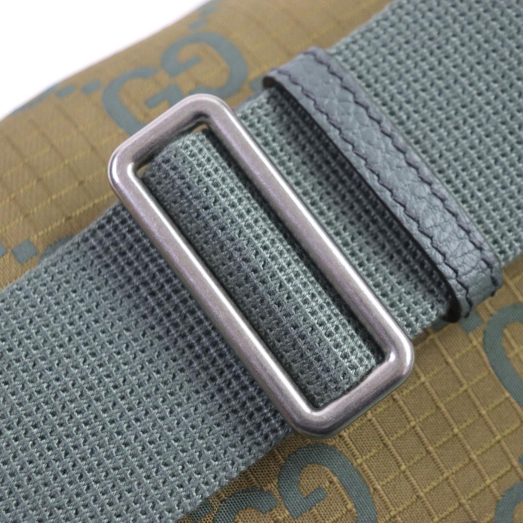 Excellent GUCCI Waist bag GG Ripstop Belt Bag Sling bag khaki Nylon mens 792287 Used