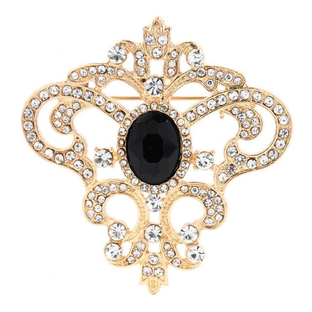 

Черные броши в форме короны со стразами для женщин, золотые, красивые, свадебные, платья, украшения, броши, булавки, подарки