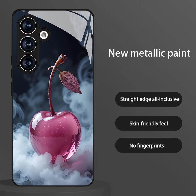 Premium Liquid Glass Cherry Case for Samsung S21/24FE/S25+/S23 Ultra/S8 Plus