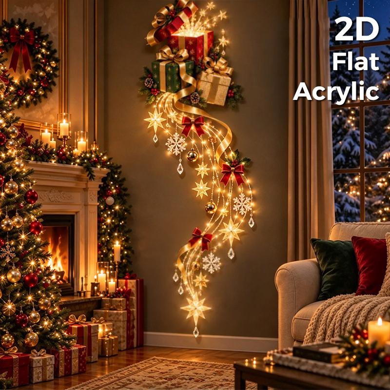 Christmas Magic Trail Wall Light Led Cascading Holiday Decor Warm White Glow Space-Saving Wall Decor Easy Wall Placement