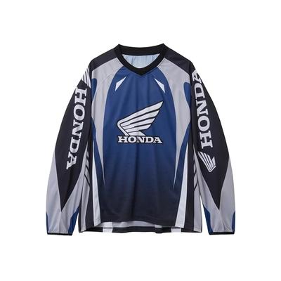 ADMVN1 Summer 2026 Honda Blue Family Matching Long Sleeved Racing Motocross Oversized Breathable Casual Sports Top for Men And Women