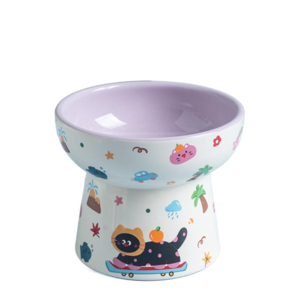 

Anti Tipping Pet High Foot Bowl Flat/Slanted Mouth Dog Food Feeding Basin Cat Bowl Kitten Puppy Style 9