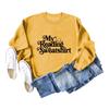 Cross-Border European & American Fashion Casual Letter Print Round Neck Sweatshirt