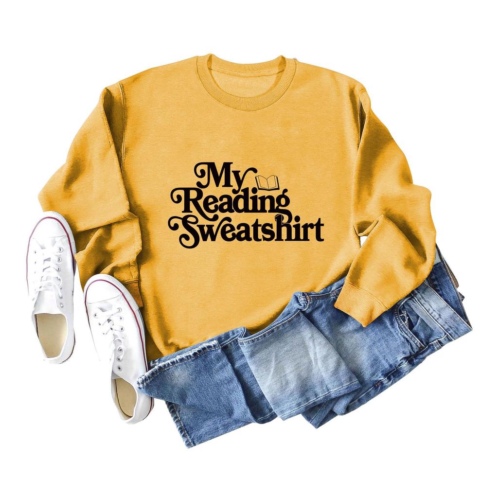 Cross-Border European & American Fashion Casual Letter Print Round Neck Sweatshirt