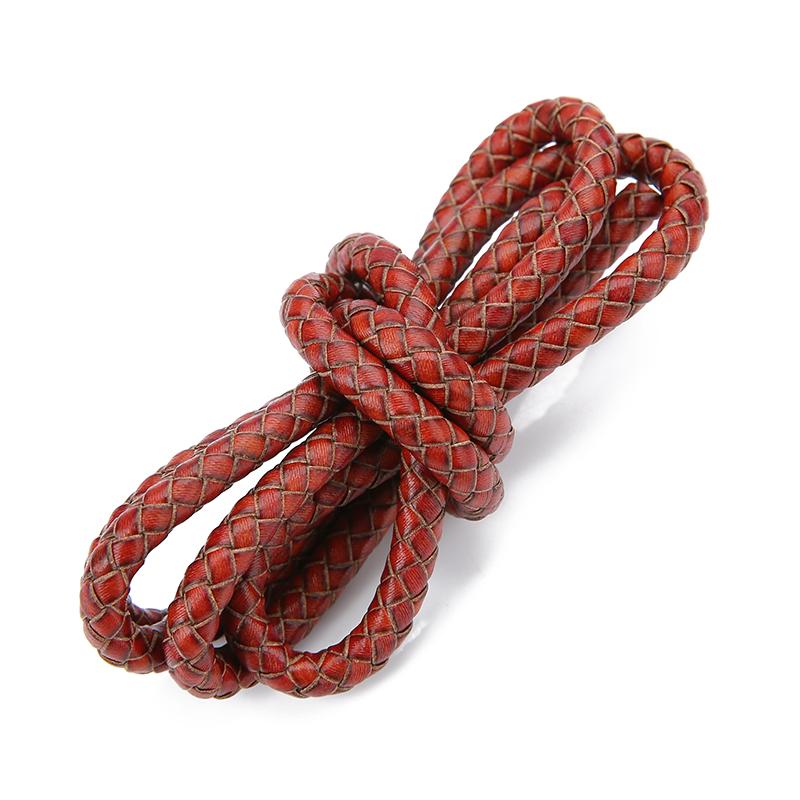 1/2 metru/balení Kulaté pletené šňůrky z pravé kůže 3/4/5/6 mm Vintage kožená šňůrka Pro výrobu kožených náramků a šperků