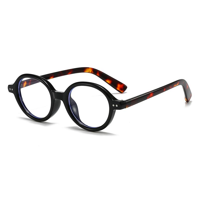 Retro Oval Frame Glasses: Anti-Blue Light, Plain Lenses