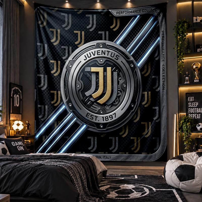 Arazzo da Appendere a Parete Tessuto Stampato Juventus FC per Soggiorno Camera da Letto Decorazione per la Casa