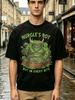 Unisex T-shirt Casual Streetwear Style Men'S Back Print T-Shirt Happy Shopper Graphic Print Summer Daily Wear Gift