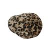 Vintage Leopard Print Forward Cap Women's Autumn Winter Plush Small Size Face-lifting Beret Hat Trendy Versatile
