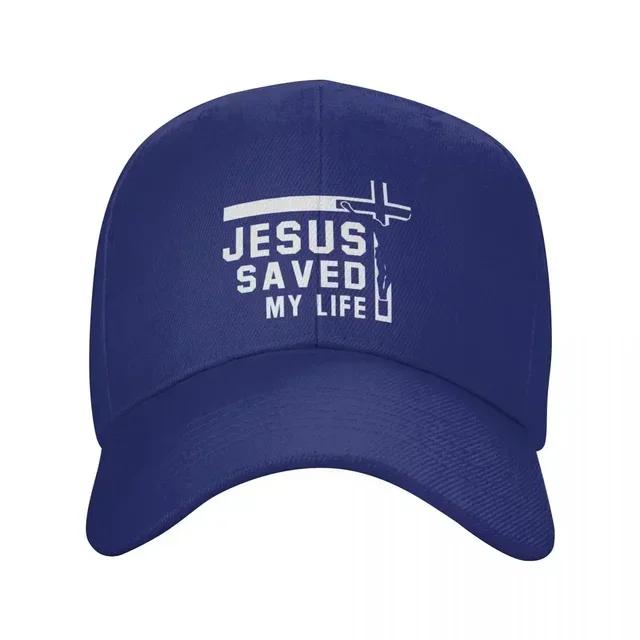 Klassisk unisex Jesus Saved My Life Baseballkeps Vuxen Kristus Religion Kristen Kors Justerbar pappa hatt Solskydd