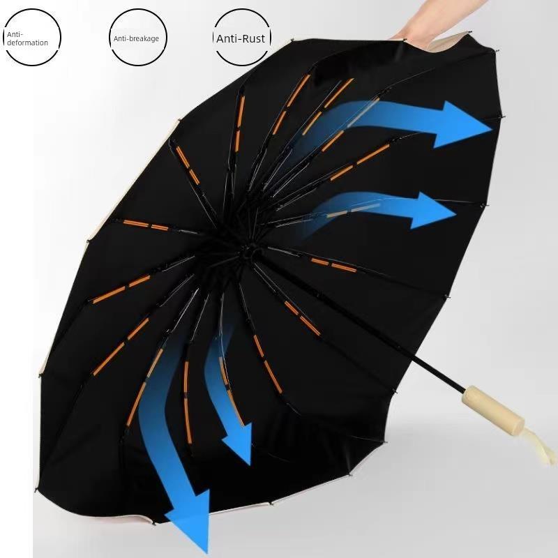 Parapluie Automatique Résistant aux Tempêtes à 192 Côtes, Agrandi, Épaissi, Renforcé, Pliable, Parapluie Extra-Large pour Hommes, Double Usage pour le Soleil et la Pluie