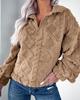 Autumn Winter Casual Loose Plush Pullover Shirt with Lapel and Long Sleeves