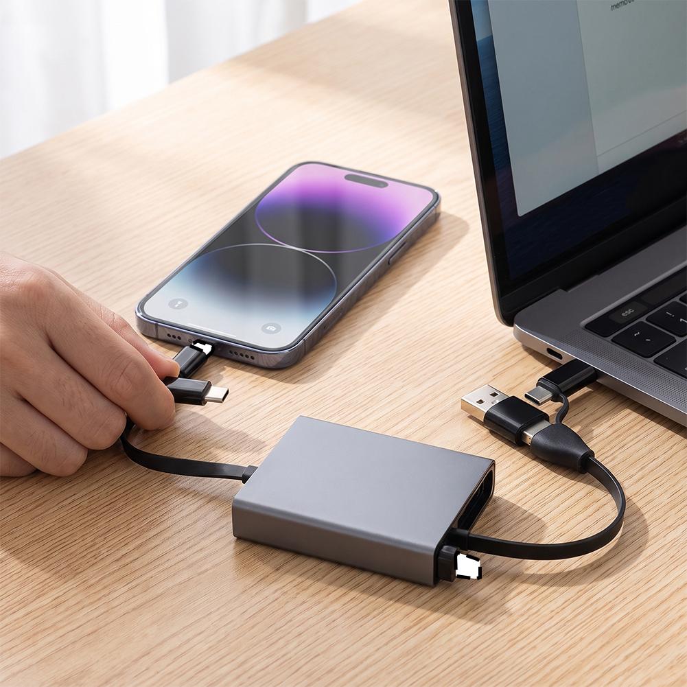 4IN1 66W PD Computer Data Cable Retractable USB C Cable Type C to Type C Cable PD Data Cord for Samsung Xiaomi