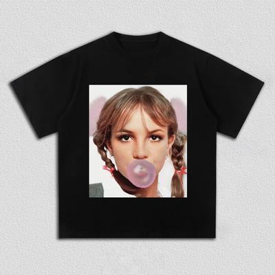 Britney Spears Bubble Gum Graphic T-Shirt Men Women Casual Cotton Pop Singer Streetwear Fan Merch Top